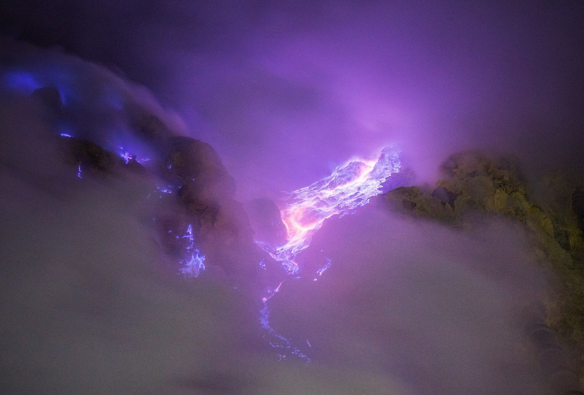 The Stunning Blue Fire in Ijen Crate